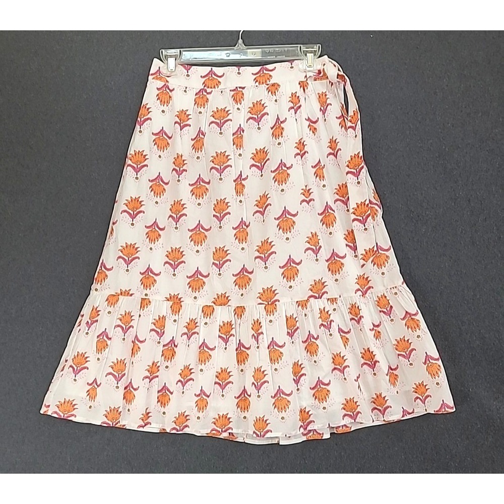 J Crew Light Cotton Skirt Lined Sz 2 A Line Pleated Peplum 100% Cotton